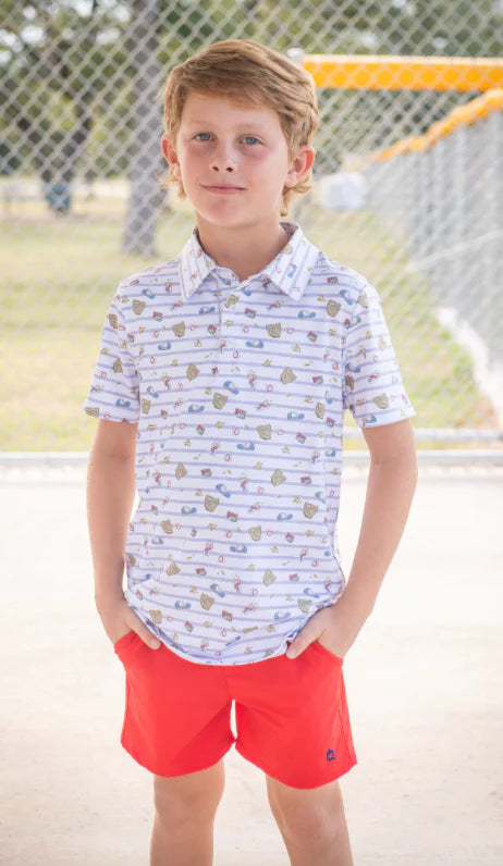 7th Inning Stretch Polo Short Sleeve Shirt by Blue Quail - alternate view