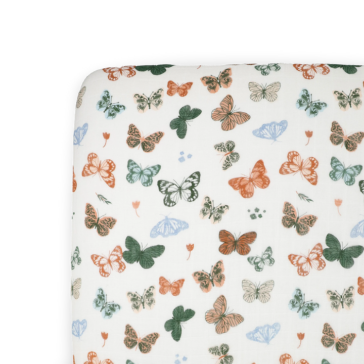 Butterflies Cotton Muslin Crib Sheet