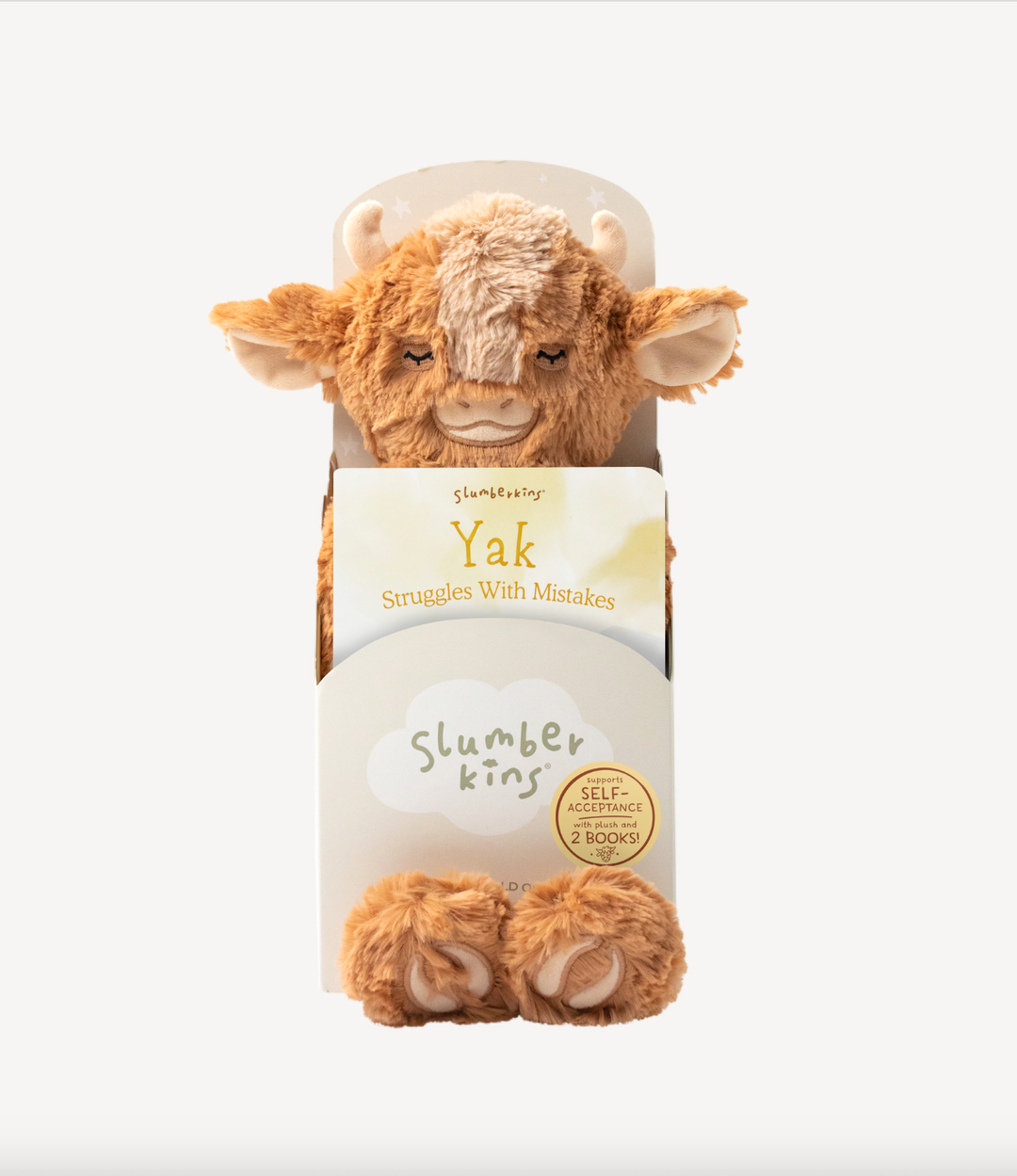 Yak's Self-Acceptance Plush Snuggler Set - with 2 books! by Slumberkins Inc. - alternate angle