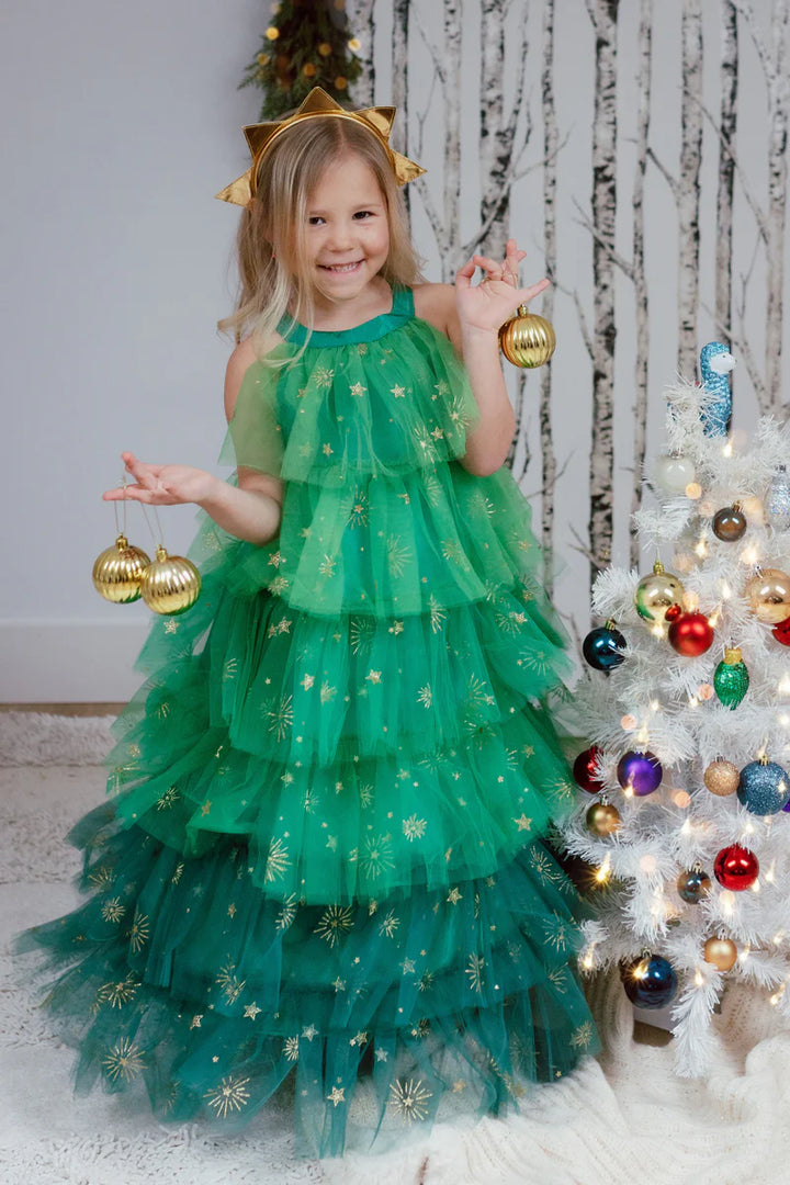 Christmas Tree Dress with Headpiece