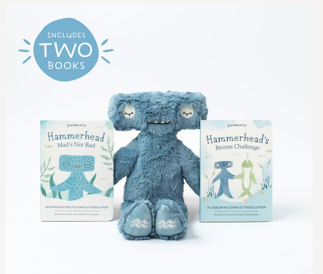 Hammerhead's Conflict Resolution Plush Set - with 2 books! by Slumberkins Inc. - stuffed animal toy