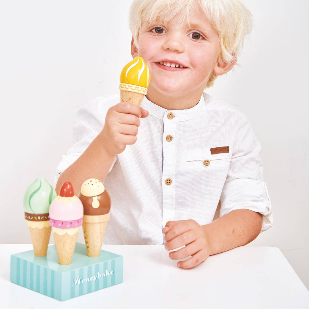 Wooden Ice Cream Cones Set by Le Toy Van - alternate angle