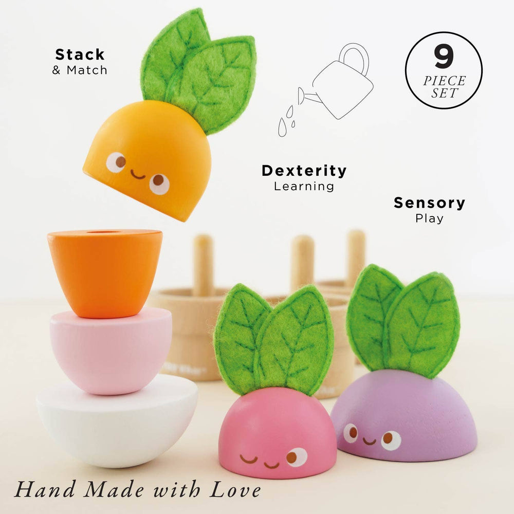 Stacking Wooden Veggies by Le Toy Van - back view