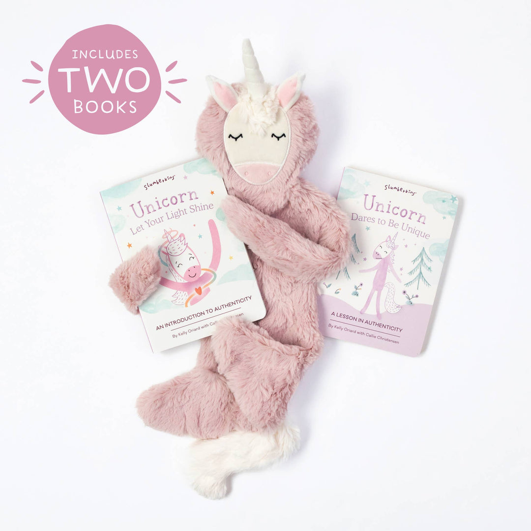 Unicorn's Authenticity Plush Snuggler Set - with 2 books! by Slumberkins Inc. - stuffed animal toy