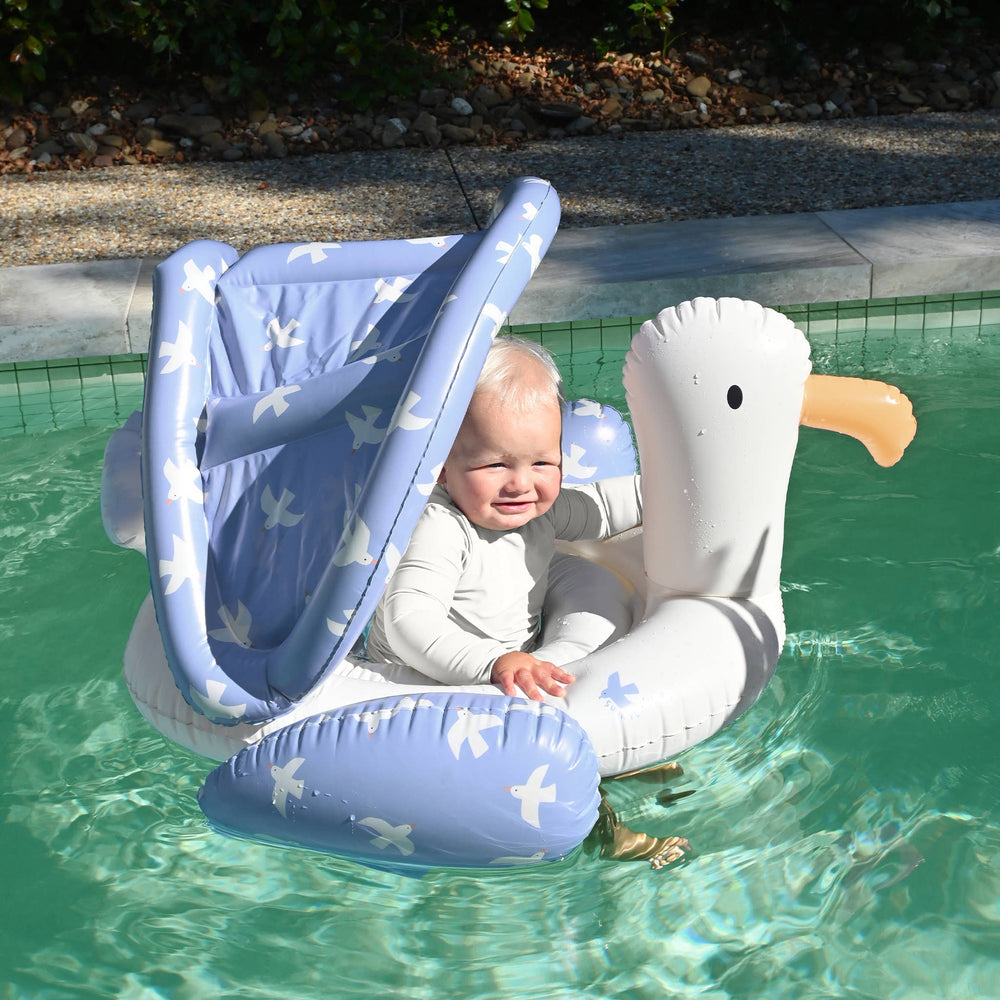 Baby Float Sid the Seagull Blue by Sunnylife - back view