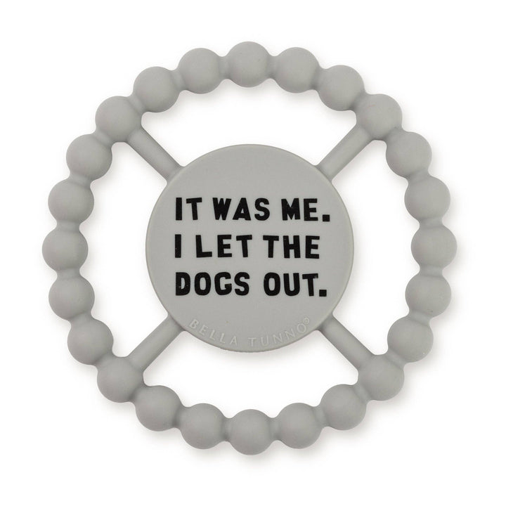 Dogs Out Happy Teether: Gray