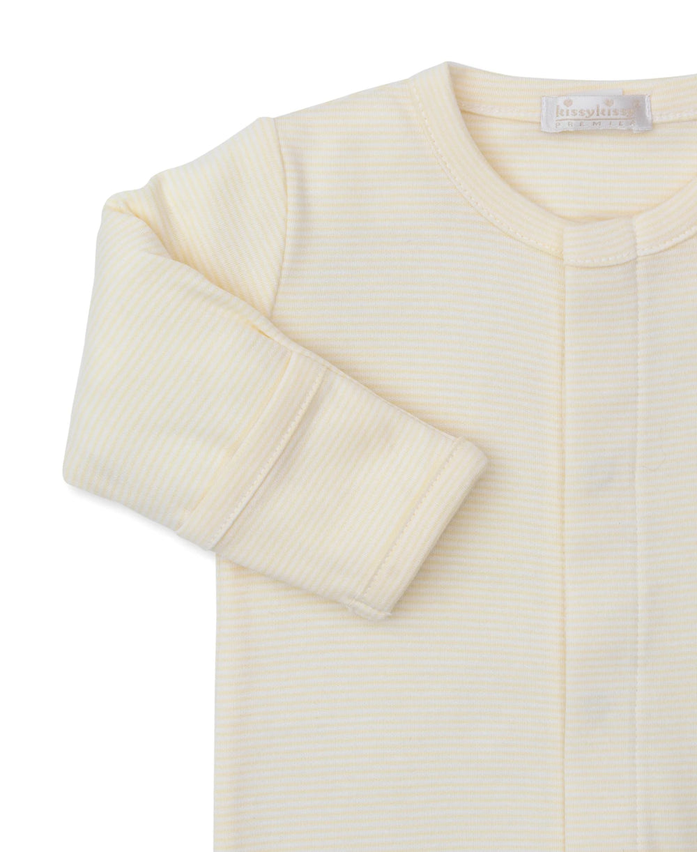 Premier Baby Duckling Yellow Stripe Hand Embroidered Footie by Kissy Kissy - alternate view