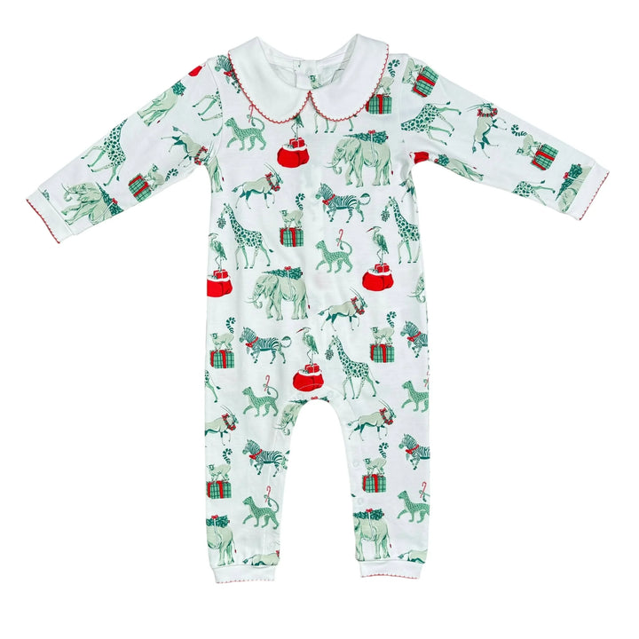 Christmas Safari Footless Peter Pan Playsuit