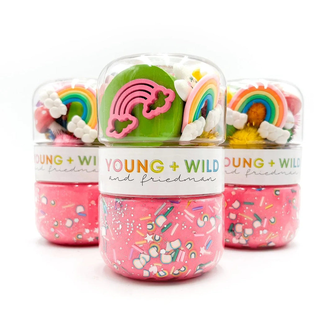 Spring Rainbow Grab & Go Dough Jar by Young + Wild & Friedman - kids art and craft set
