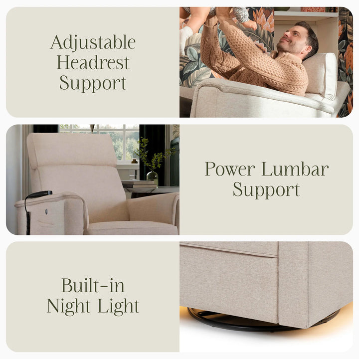 Willa Deluxe Power Recliner and Swivel Glider with Heat and Massage