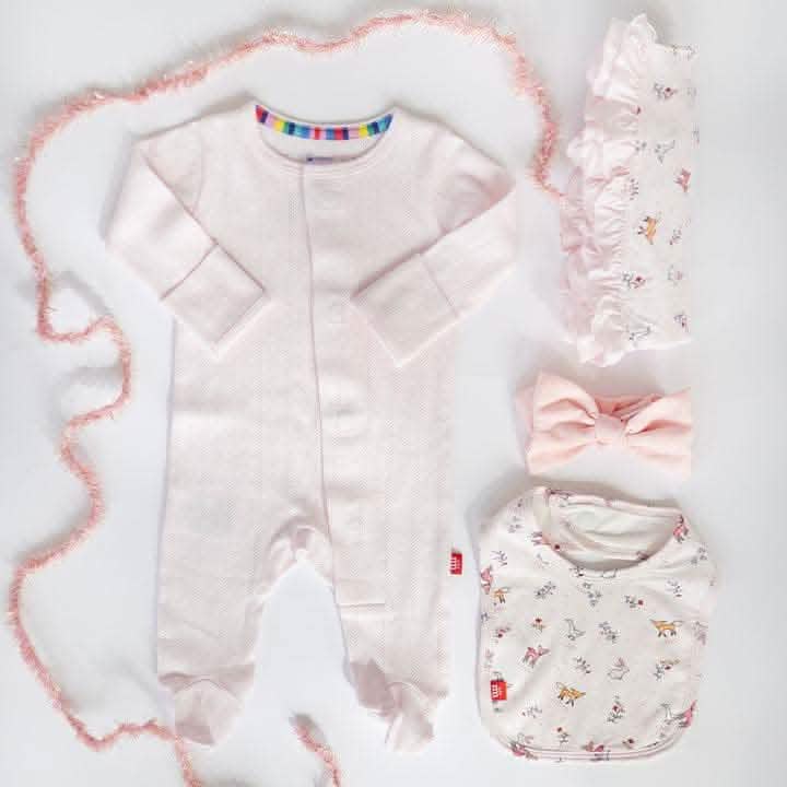 Love Lines Pink Pointelle Footie