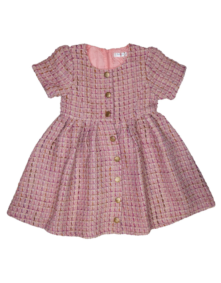 Claire Pink Tweed Dress