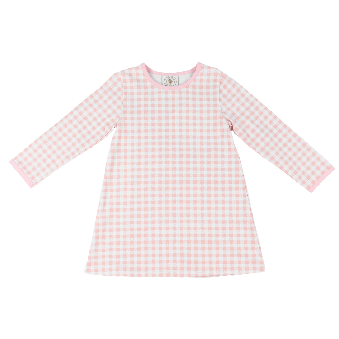 Pink Gingham Susie Swing Longsleeve Dress | Cypress Row 12M Pink Gingham Susie Swing Longsleeve Dress | Cypress Row 12M