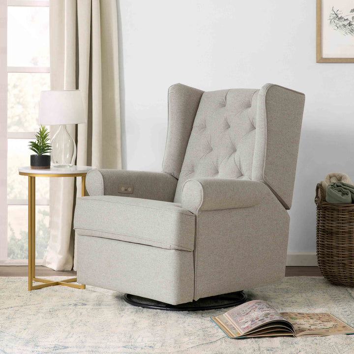 Namesake Harbour Electronic Recliner and Swivel Glider in Eco-Performance Fabric with USB port | Water Repellent & Stain Resistant