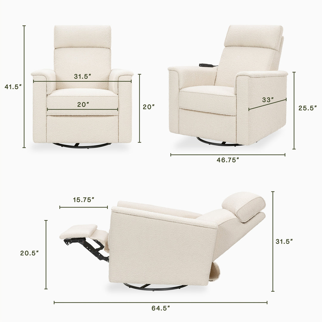Namesake Willa Deluxe Power Recliner and Swivel Glider with Heat & Massage