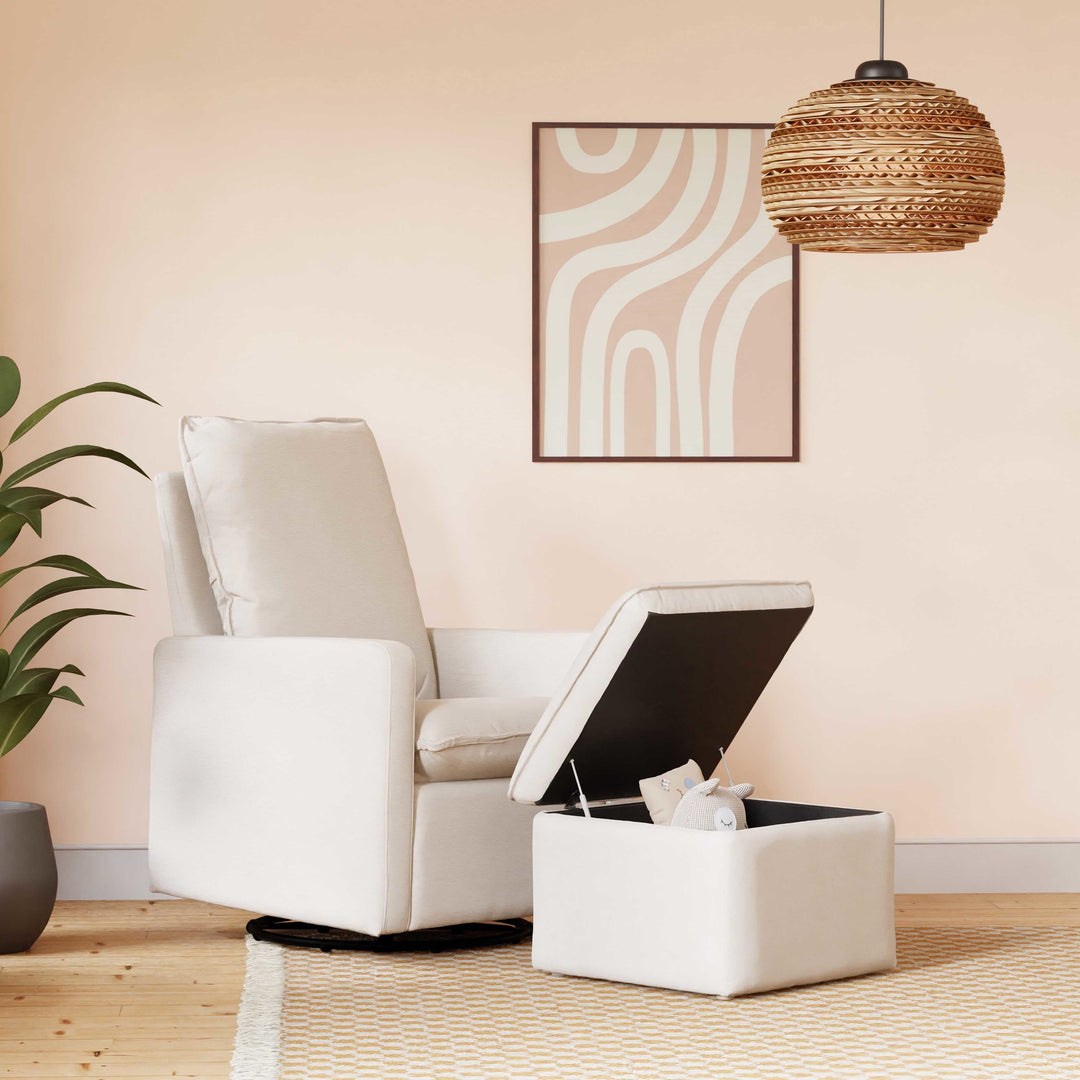 Babyletto Cali Storage Ottoman in Eco-Performance Fabric | Water Repellent & Stain Resistant