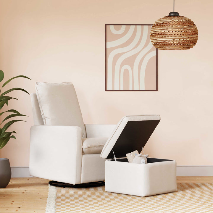 Babyletto Cali Storage Ottoman in Eco-Performance Fabric | Water Repellent & Stain Resistant