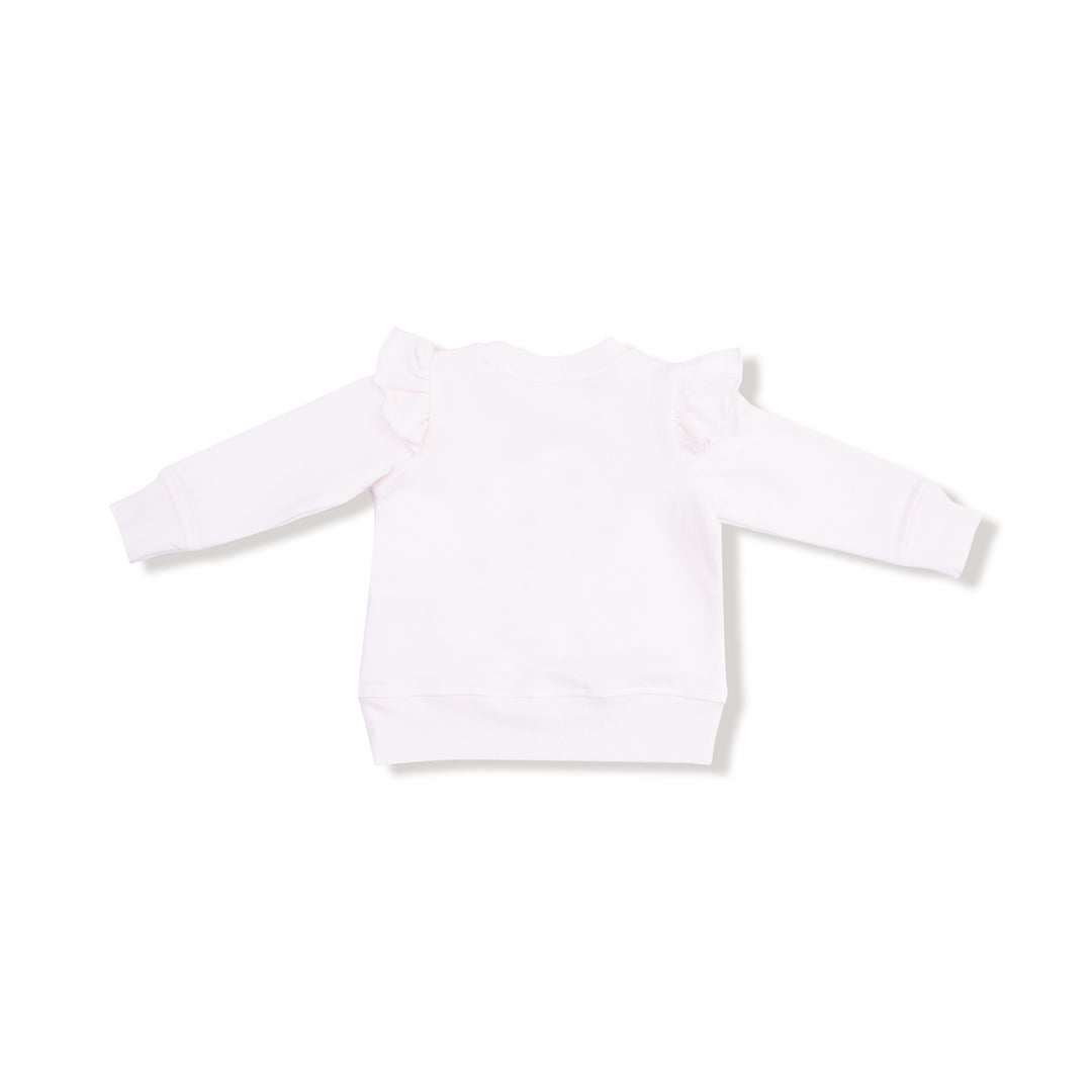 Gingerbread Ruffle Shoulder French Terry Sweatshirt