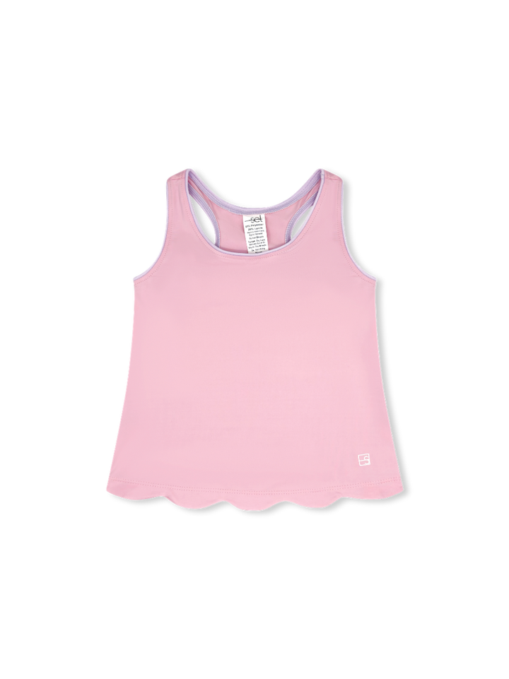 Anna Scallop Tank- Cotton Candy Pink, Petal Purple by Set Athletics - kids top