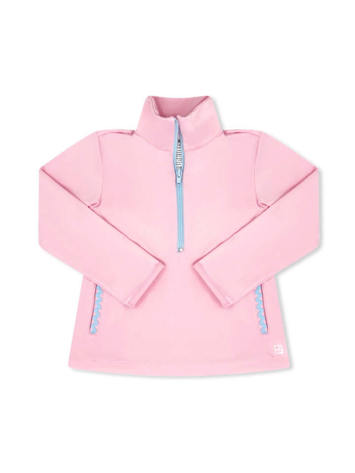 Heather Half Zip - Cotton Candy Pink, Blue by Set Athletics - kids activewear
