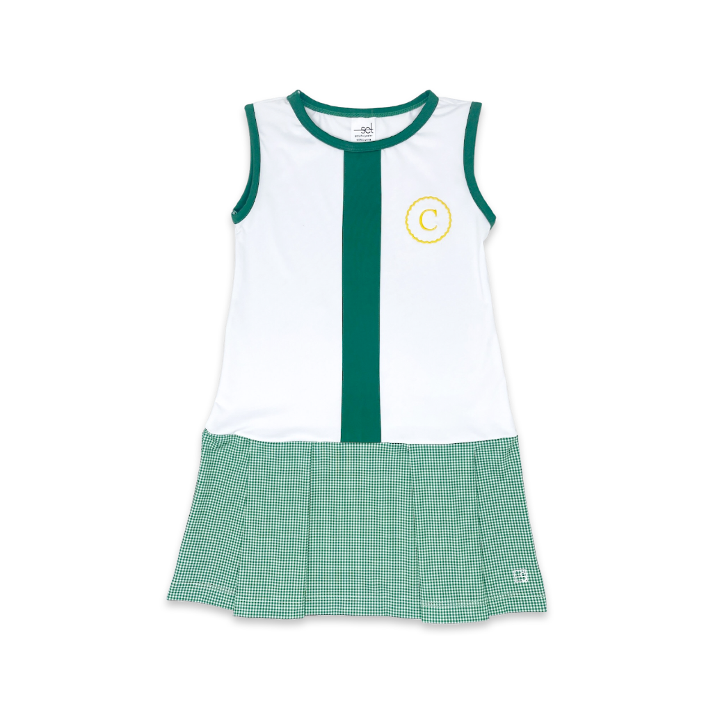 Renea Dress - Pure Coconut, Augusta Green Minigingham by Set Athletics - kids dress