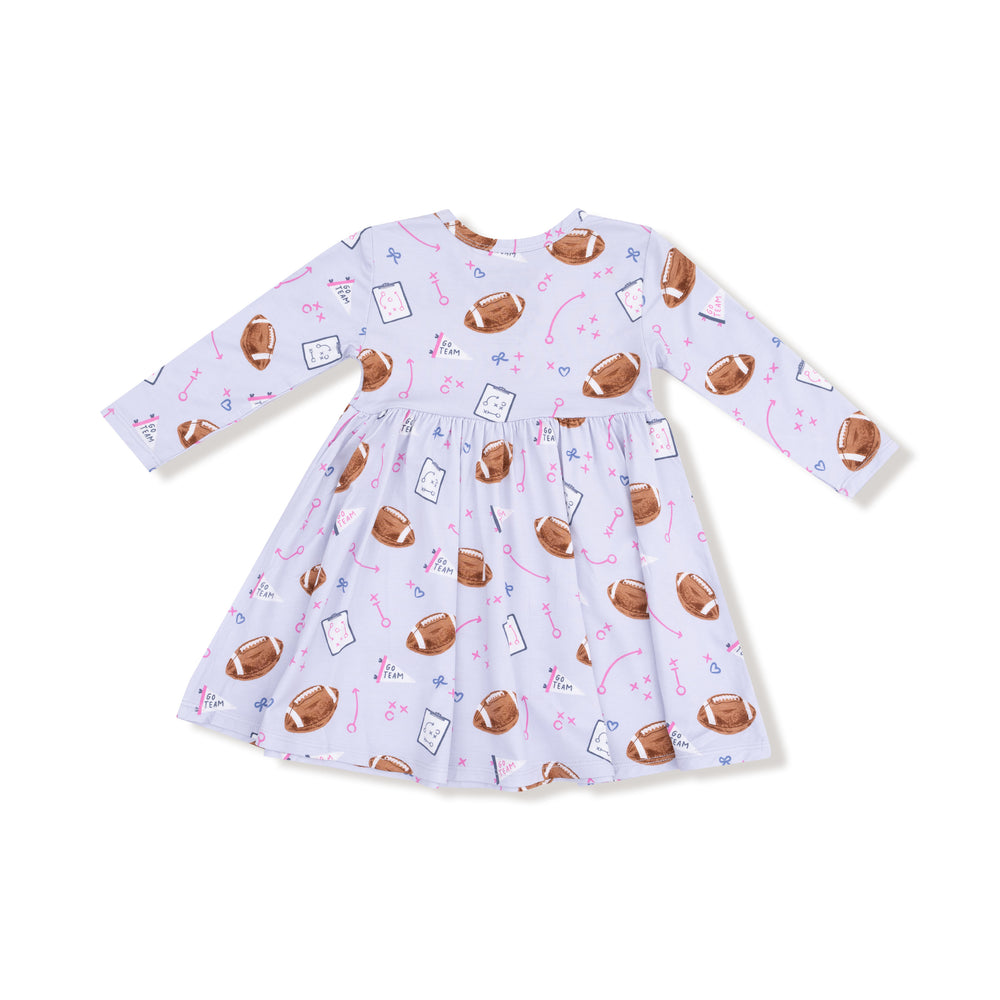 Twirly Long Sleeve Touchdown Time Dress by Angel Dear - alternate view