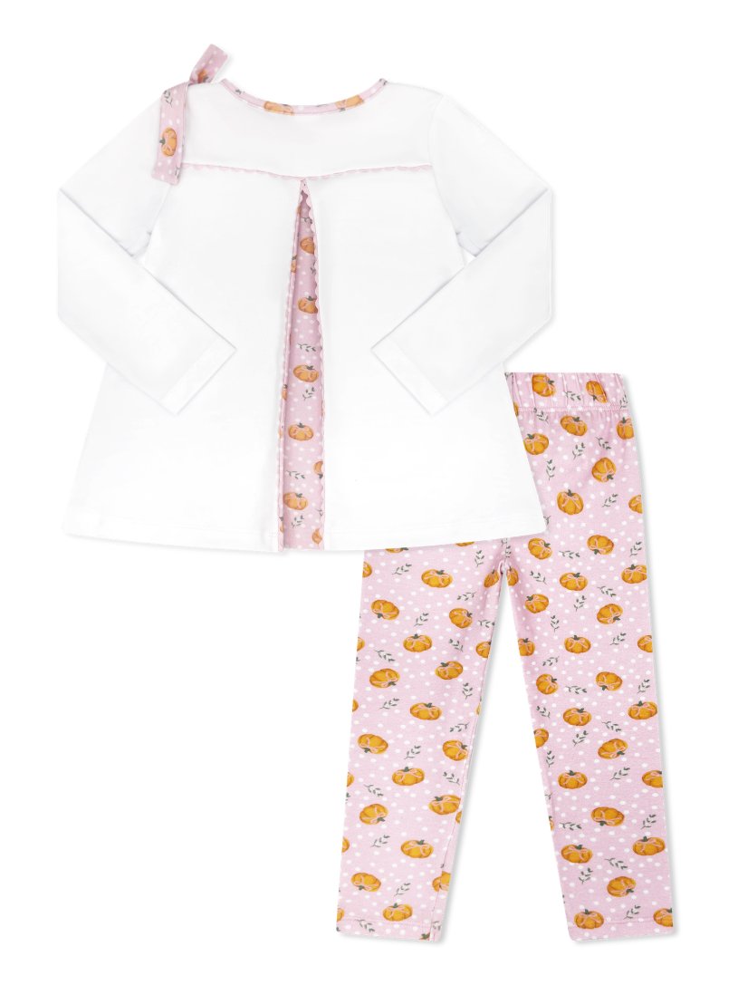 Legacy White Pumpkin Patch Delight Madeline Legging Set by Lullaby Set - alternate view