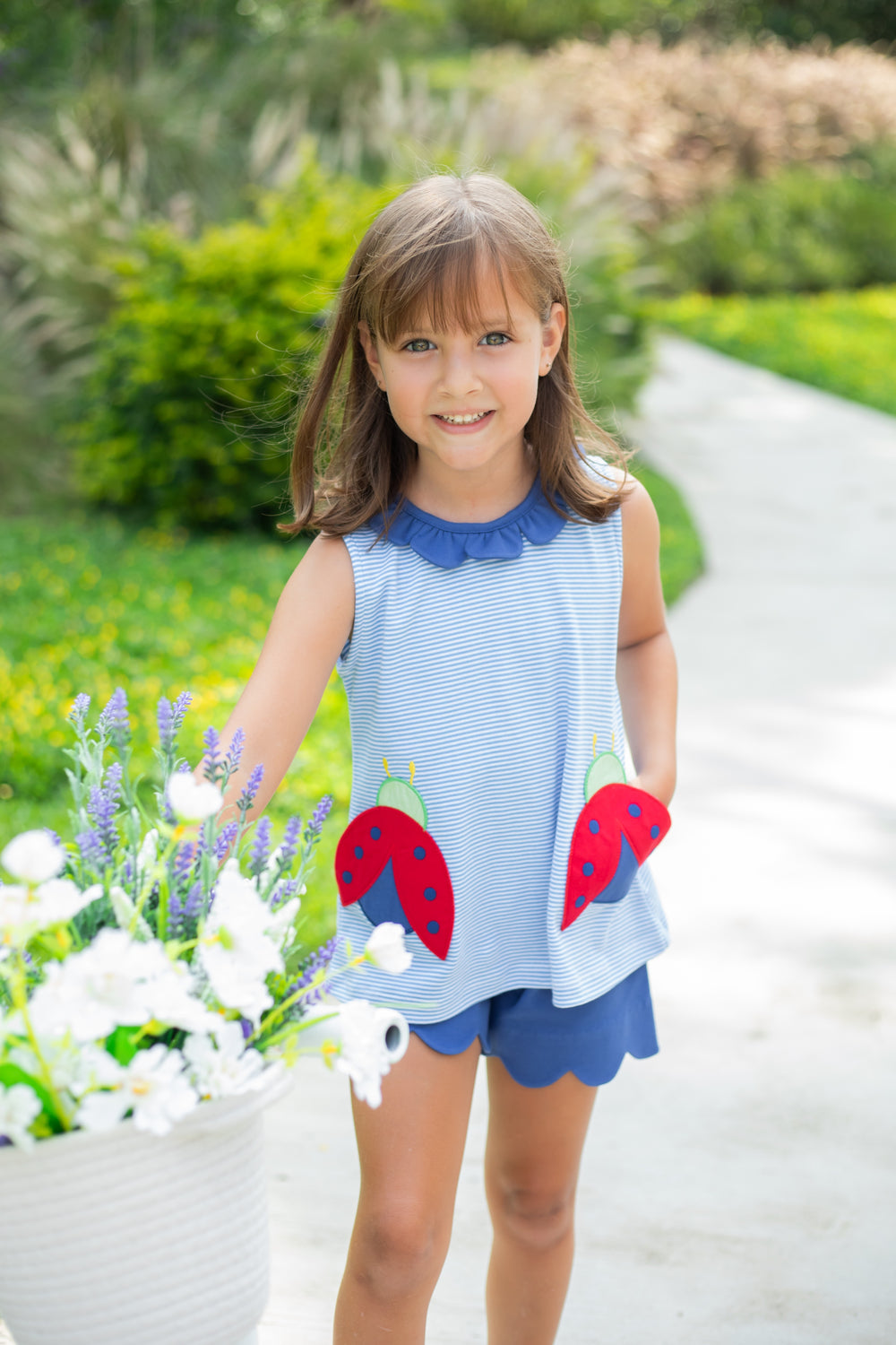 Ladybug Reagan Kendall Short Set by Zuccini Kids - back view