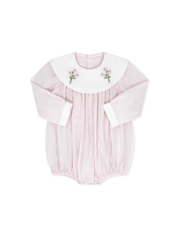 Long Sleeve Sandra Bubble in Blessing Pink Batiste with Flowers