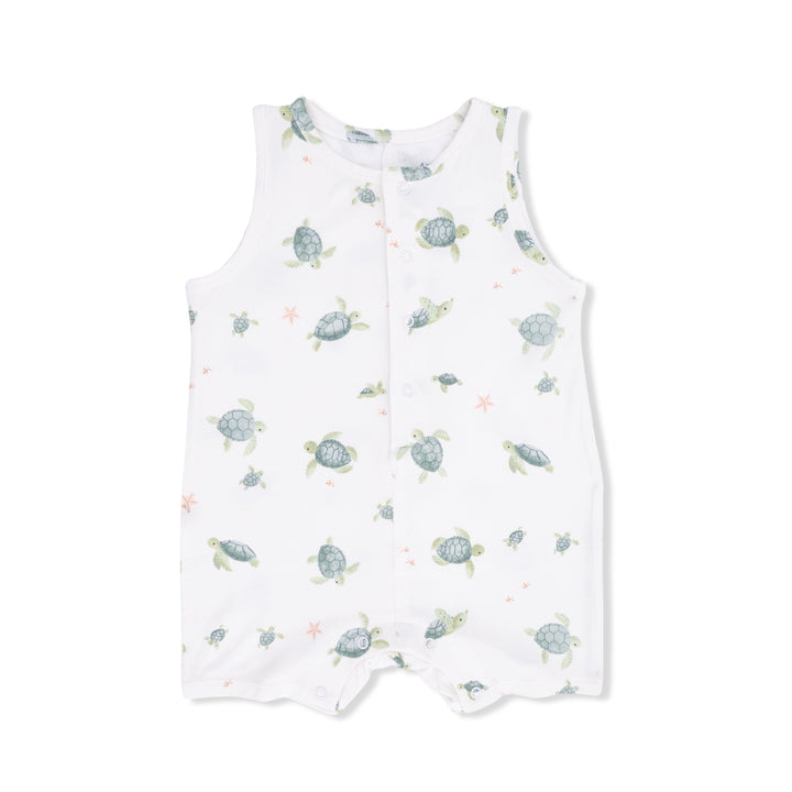 Sea Turtles - Sleeveless Shortie Romper by Angel Dear - baby one-piece romper