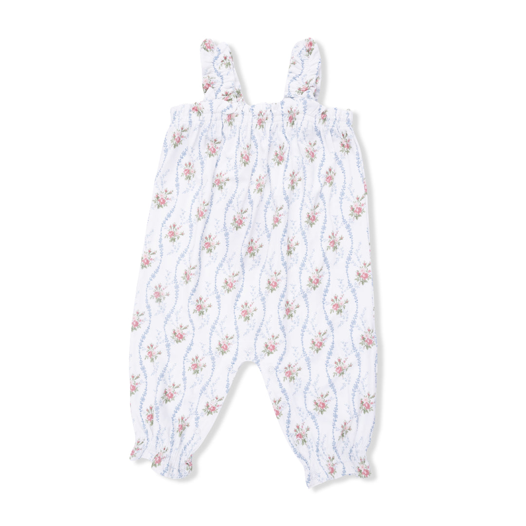 Heirloom Rose Stripe - Ruffly Strap Overall