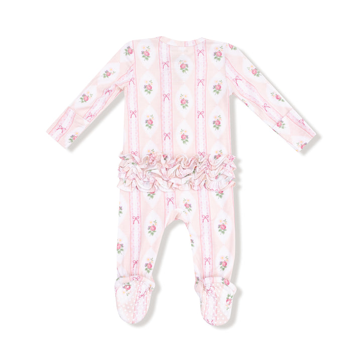 Ogee Lace Floral 2 Way Ruffle Zipper Footie