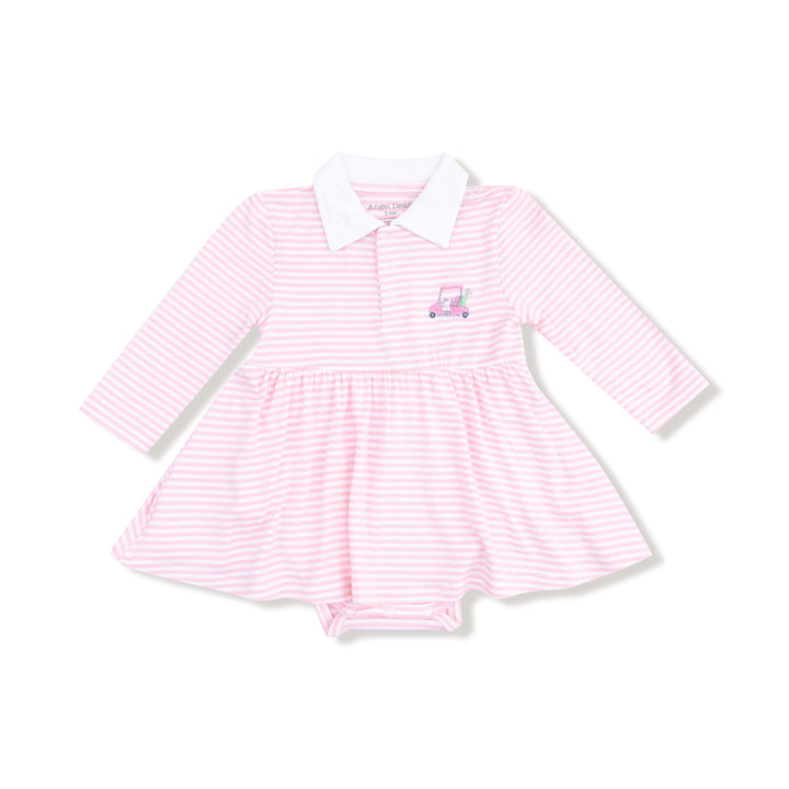 Long Sleeve Polo Pink Golf Carts Bodysuit