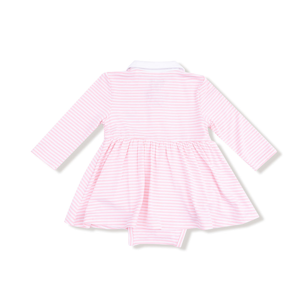 Long Sleeve Polo Pink Golf Carts Bodysuit by Angel Dear - alternate view