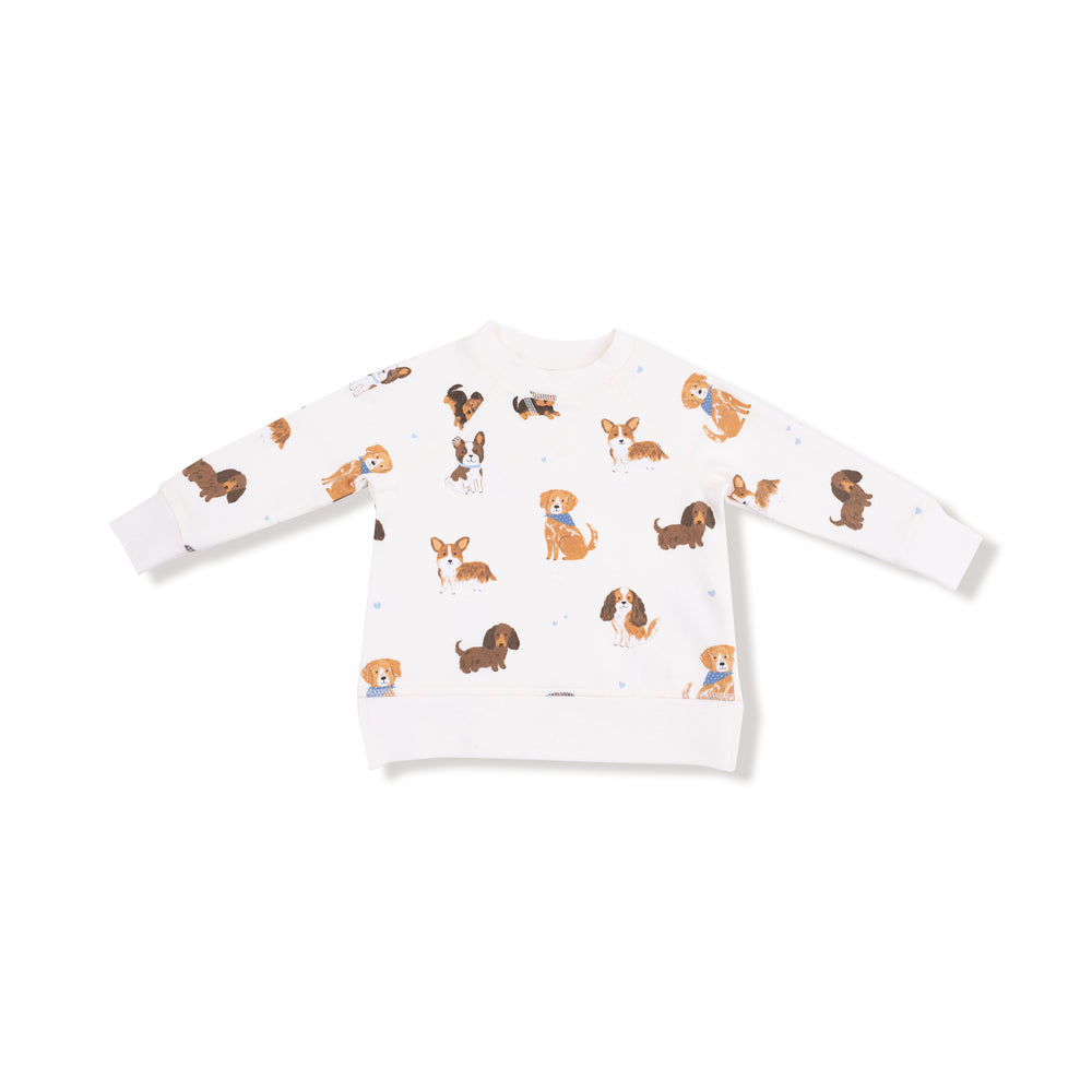 Best Friend Dogs French Terry Raglan Sweatshirt + Jogger Set by Angel Dear - back view