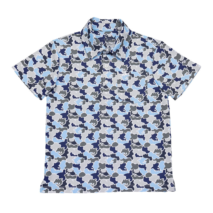 Inshore Performance Polo- Blue Camo