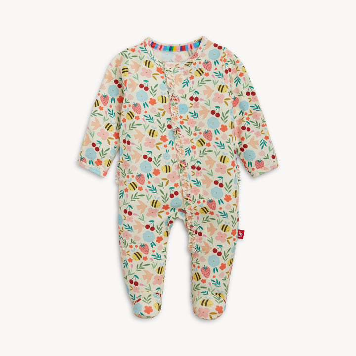 Honey Blossom Magnetic Footie with Ruffle by Magnetic Me - baby one-piece romper