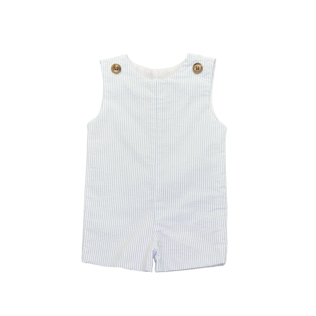 Light Blue Seersucker Rivers Jon Jon by Saltwater Boys - baby outfit set