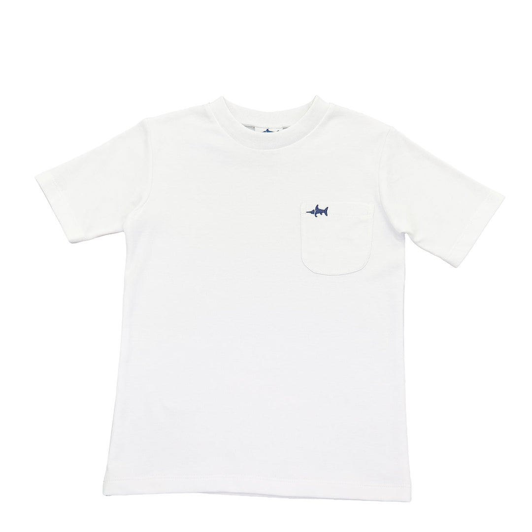 White Classic Pocket Tee by Saltwater Boys - kids t-shirt