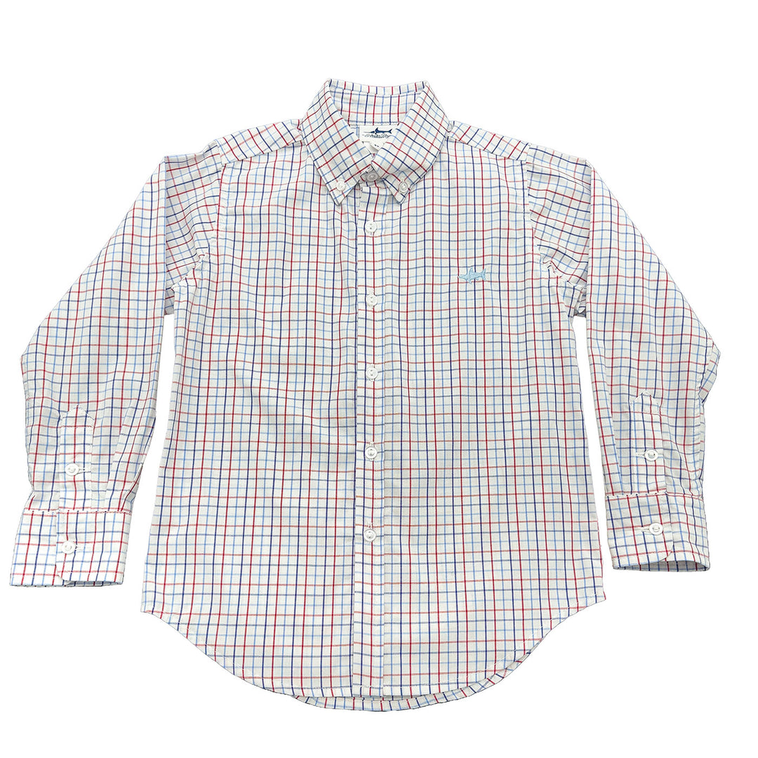 Patriotic Plaid Carter Oxford Shirt by Saltwater Boys - baby top