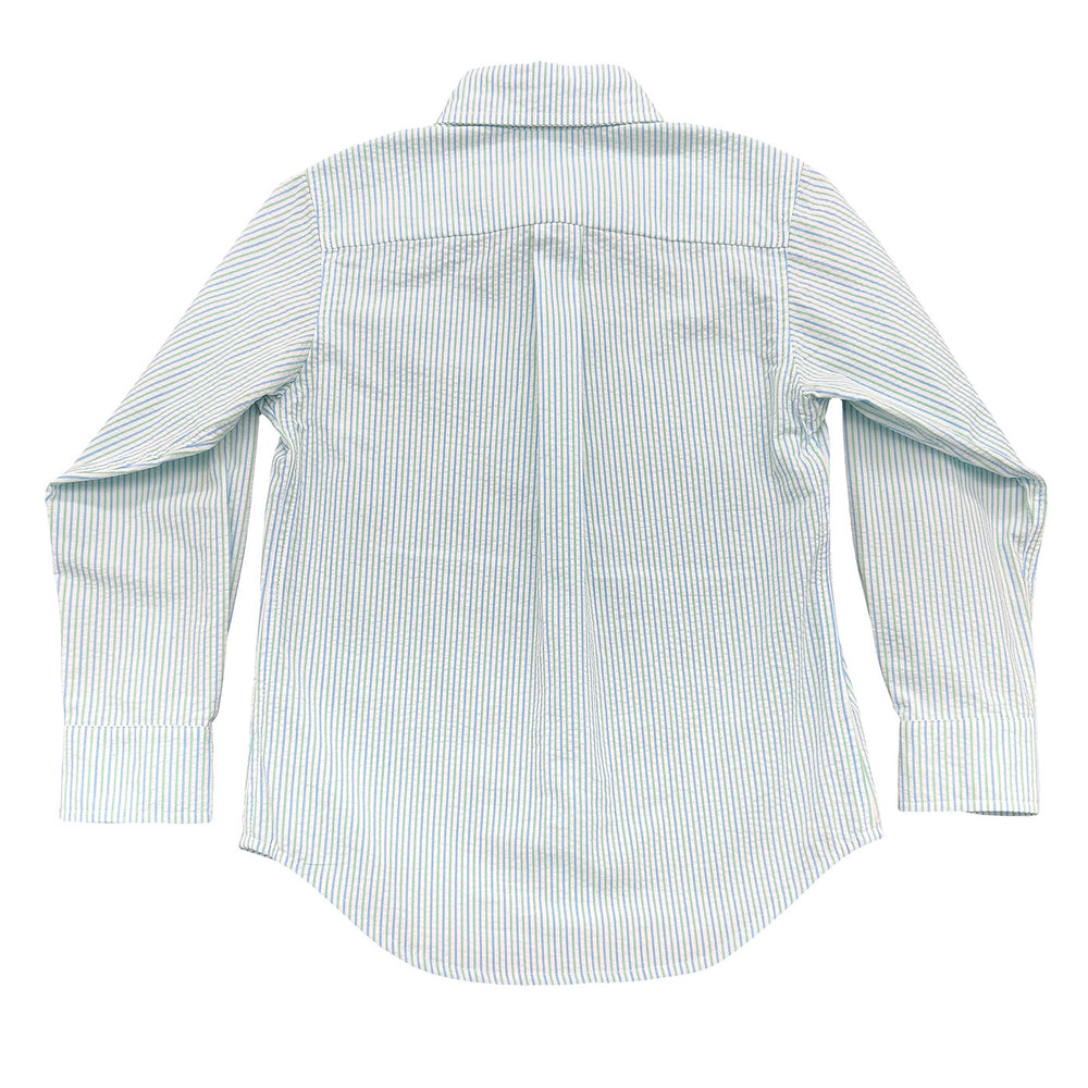Coastal Stripe Seersucker Carter Oxford Shirt by Saltwater Boys - alternate view