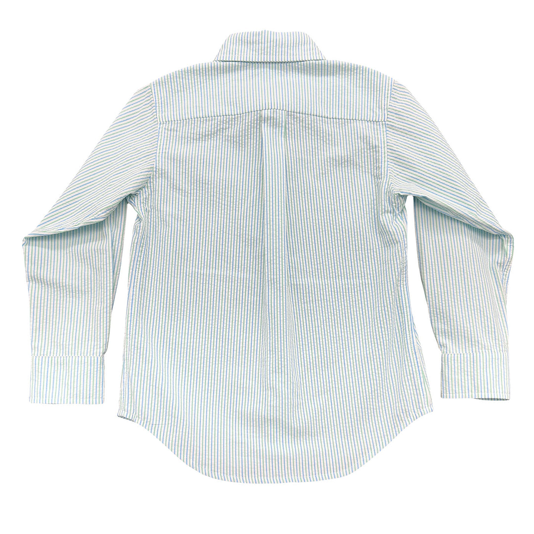 Coastal Stripe Seersucker Carter Oxford Shirt by Saltwater Boys - alternate view