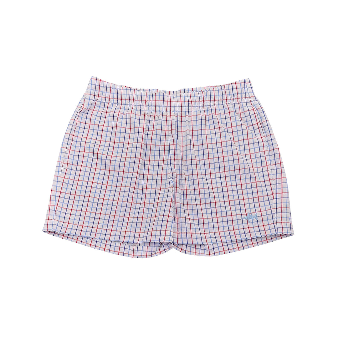 Patriotic Plaid Naples Short by Saltwater Boys - baby bottoms