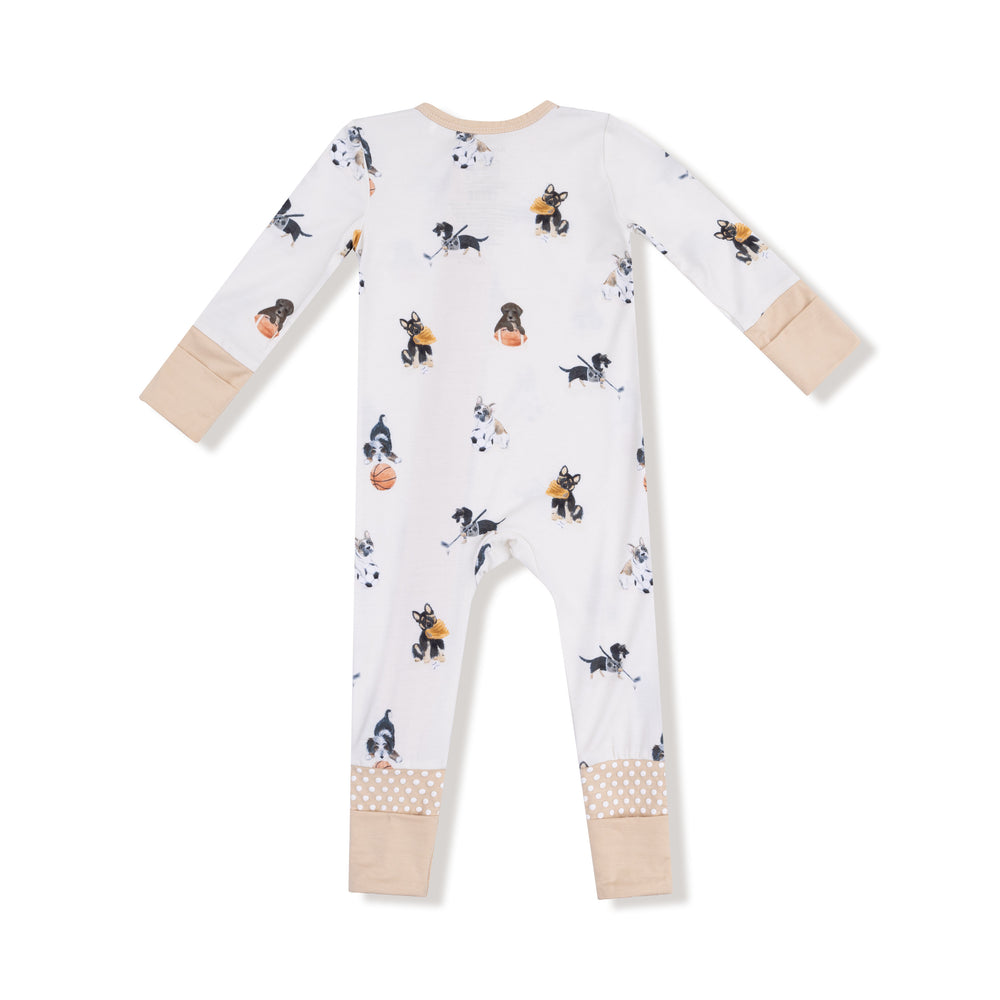 Sporty Puppies 2 Way Zipper Romper by Angel Dear - alternate view