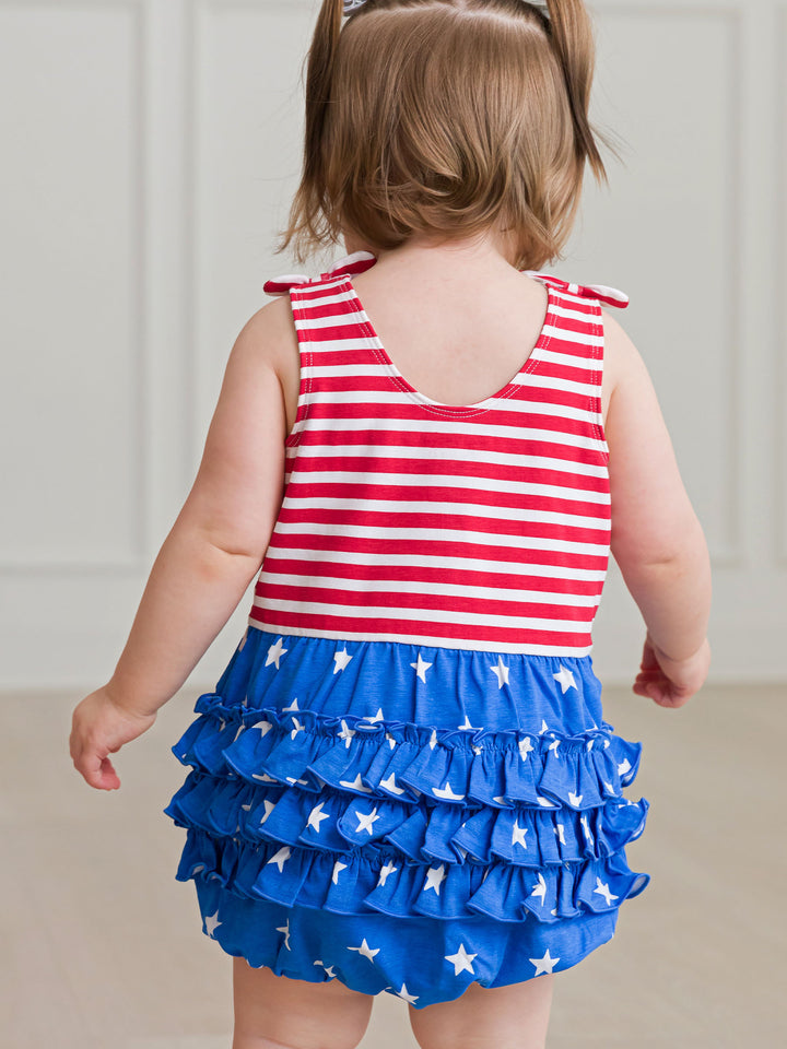 Knit Tie Shoulder Bubble Romper