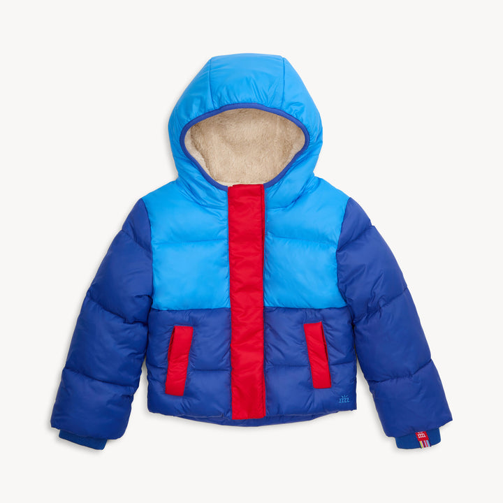 Storm Blue Nylon Puffer Parka