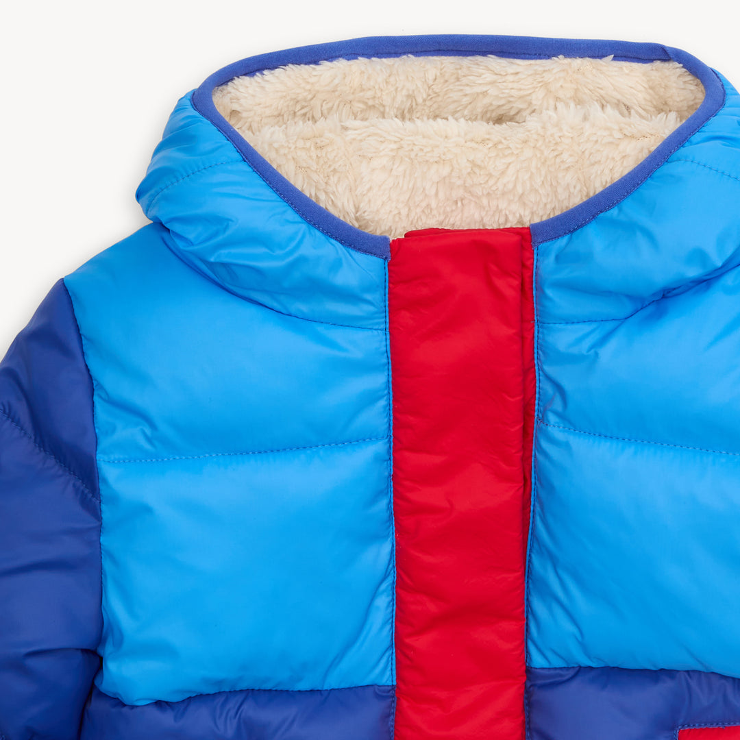 Storm Blue Nylon Puffer Parka