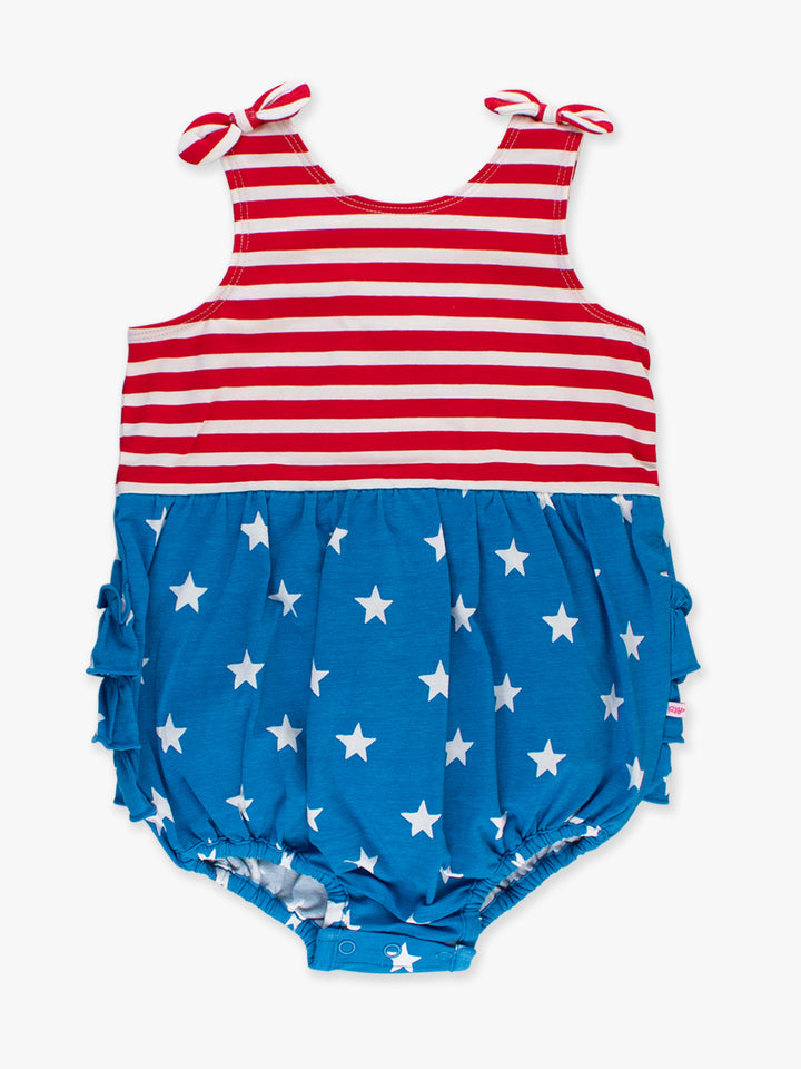Knit Tie Shoulder Bubble Romper