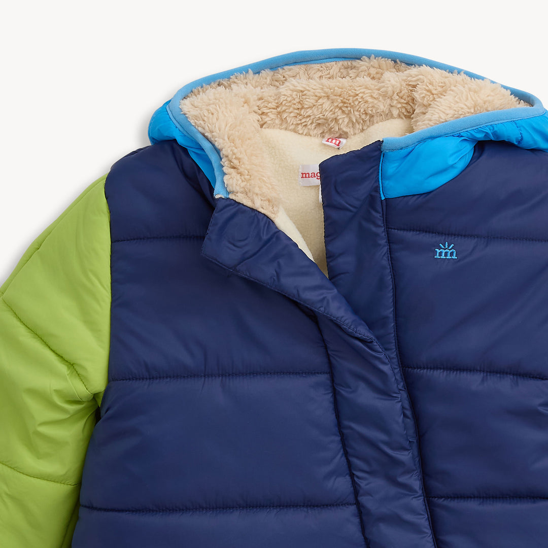 Storm Blue Nylon Puffer Pram
