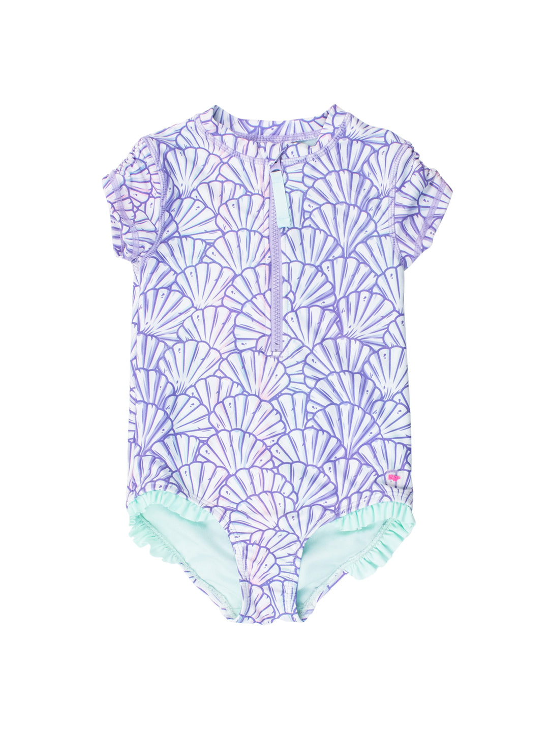 Girl Short Sleeve Rash Guard One Piece